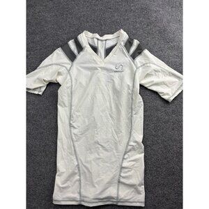 IntelliSkin Shirt Mens XL White Posture Compression V Neck Athletic Made USA